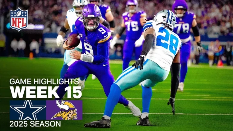 Minnesota Vikings vs Dallas Cowboys Game Highlights 2025 NFL Season Week 15