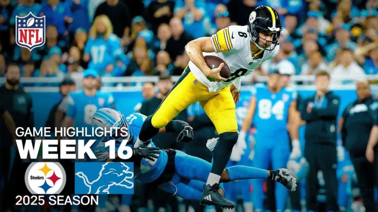 Pittsburgh Steelers vs Detroit Lions Game Highlights 2025 NFL Season Week 16