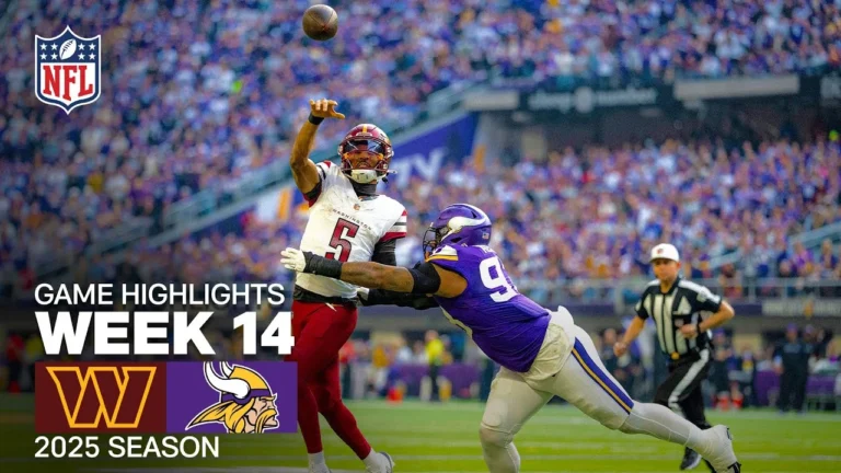 Washington Commanders vs Minnesota Vikings Game Highlights 2025 NFL Season Week 14