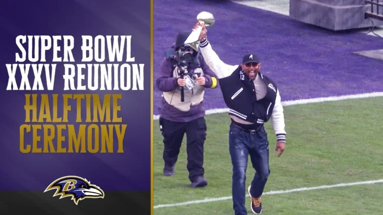 Super Bowl XXXV Reunion Halftime Ceremony Baltimore Ravens