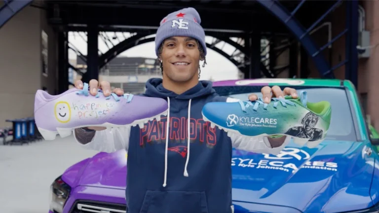 Christian Gonzalez Debuts Custom Cleats & Truck for My Cause My Cleats Patriots