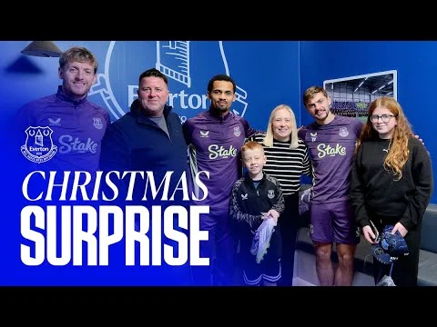We pretty much lost everything in the fire. Everton surprise family for Christmas