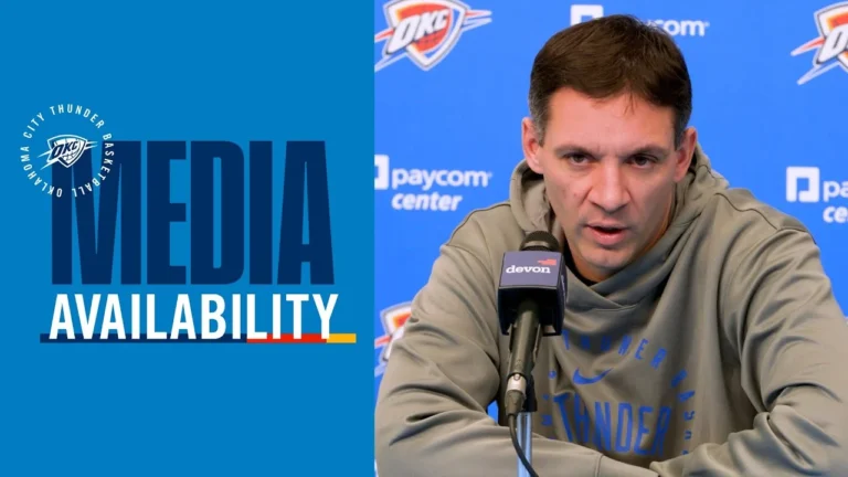 Coach Daigneault on the Thunders win over the Suns Post Game Media December 10, 2025