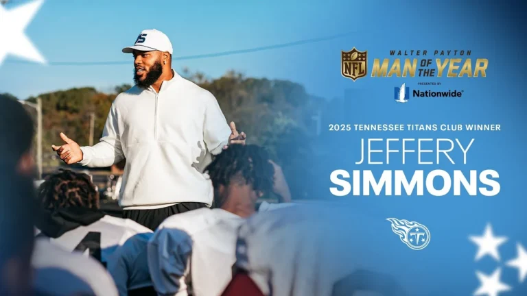 Jeffery Simmons Named the Titans 2025 Walter Payton NFL Man of the Year Club Winner