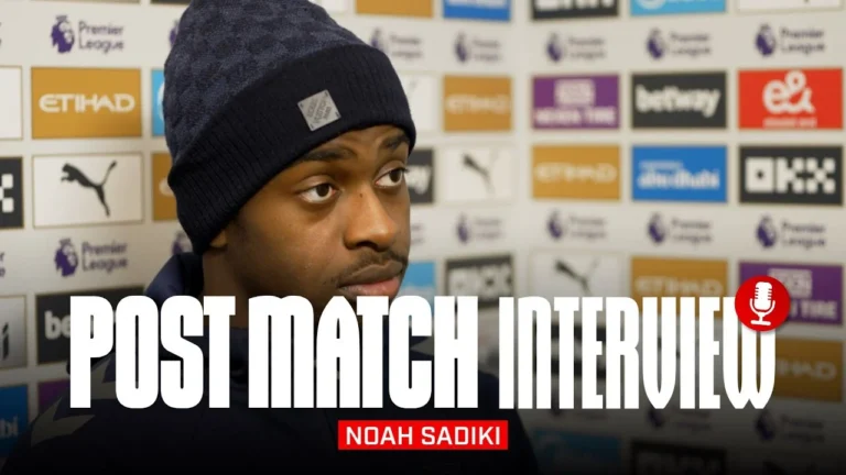It was a lesson for us for the next games Noah Sadiki Post Man City Post Match Interview