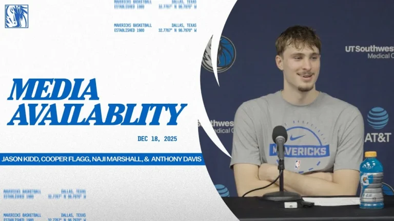 Jason Kidd, Cooper Flagg, Naji Marshall, & Anthony Davis Media Availability vs DET 12 18 25