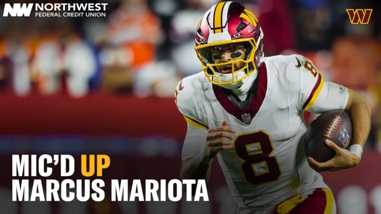 Marcus Mariota Mic’d Up for SNF vs. the Denver Broncos Washington Commanders NFL