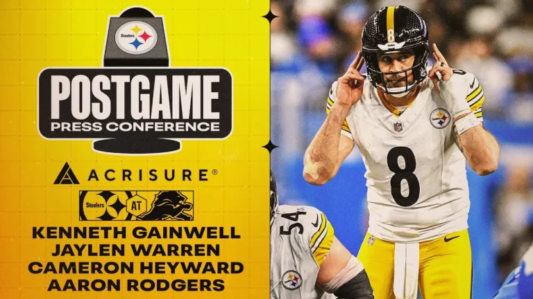 Gainwell, Warren, Heyward & Rodgers Postgame Press Conference (Week 16 at Detroit Lions)