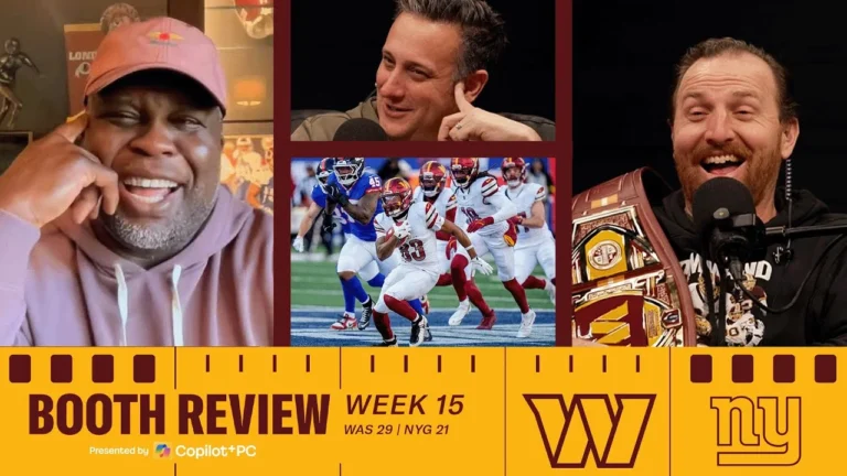 NFL Week 15 Recap: Commanders Slay Giants 29-21 Booth Review Podcast Washington Commanders NFL