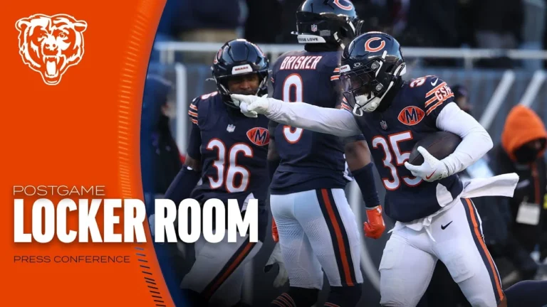 Bears postgame locker room 2025 Week 15
