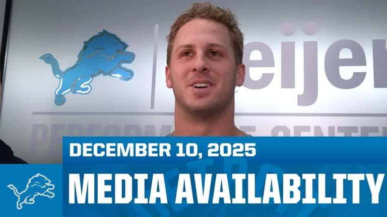 Detroit Lions players meet with the media December 10, 2025
