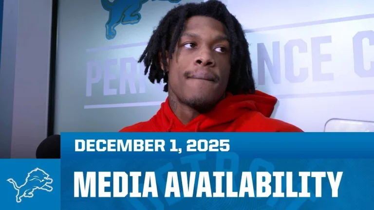 Jameson Williams meets with the media December 1, 2025