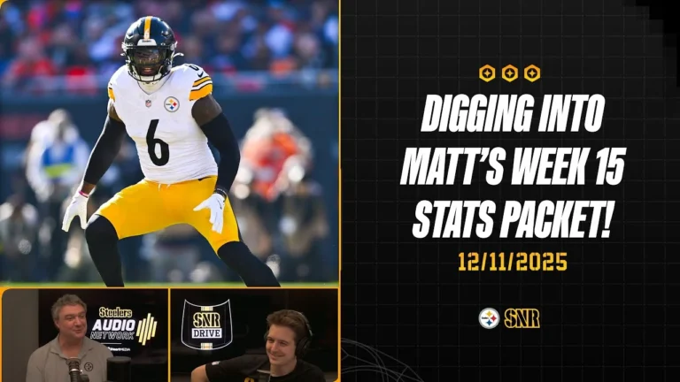 Digging Into Matt’s Week 15 Stats Packet! SNR Drive (Dec.11) Pittsburgh Steelers
