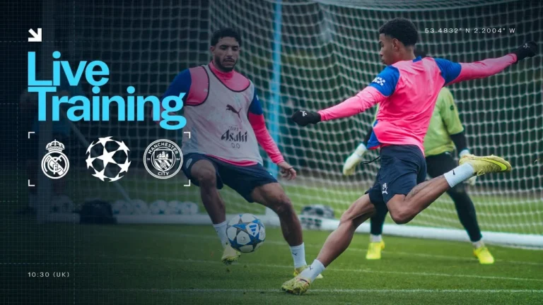 LIVE! OPEN TRAINING – Real Madrid v Man City – Champions League