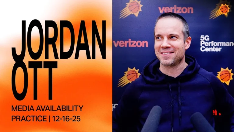Head Coach Jordan Ott Practice Media Availability Phoenix Suns 12-16-26