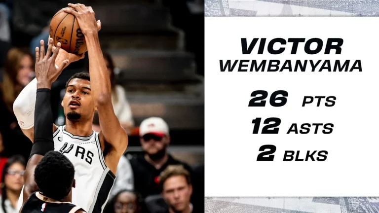 Victor Wembanyama Drops Double-Double in ATL!