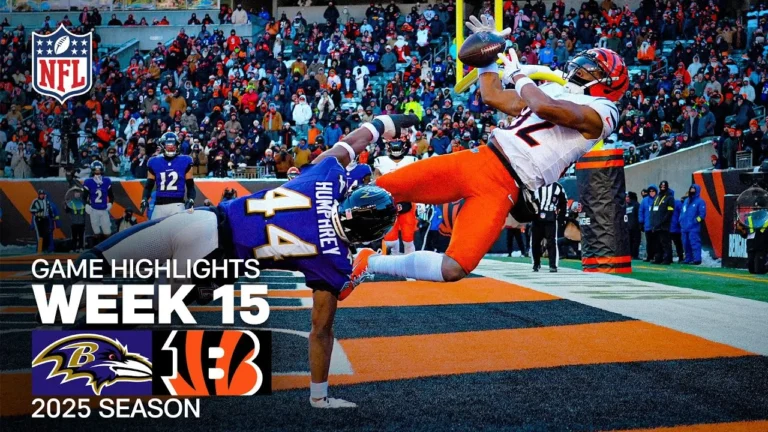 Baltimore Ravens vs Cincinnati Bengals Game Highlights 2025 NFL Season Week 15