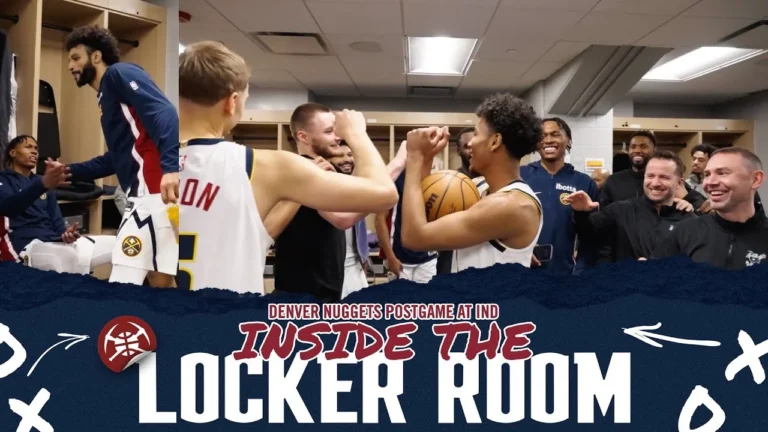 Postgame In The Denver Nuggets Locker Room Win at Indiana