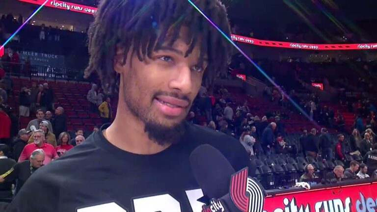 Shaedon Sharpe Postgame Interview Brightside Windows Baseline Report vs Jazz January 5th, 2025