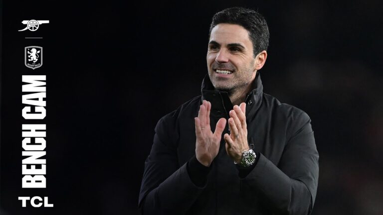 BENCH CAM Arteta reacts to emphatic home win! Arsenal v Aston Villa (4-1) Premier League