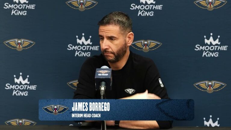James Borrego Pelicans-Hawks Postgame Interview 1 7 26