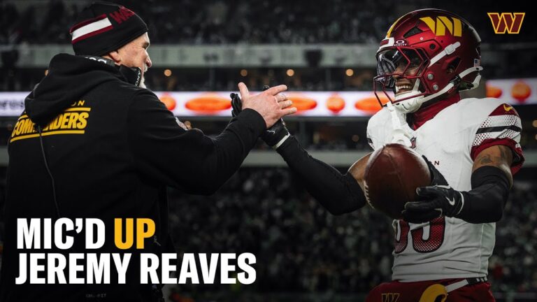 Jeremy Reaves Mic’d Up for the Week 18 Win vs. the Philadelphia Eagles Washington Commanders NFL