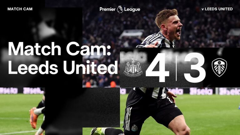 HARVEY BARNES’ 102nd MINUTE WINNER Match Cam Newcastle United 4 Leeds United 3