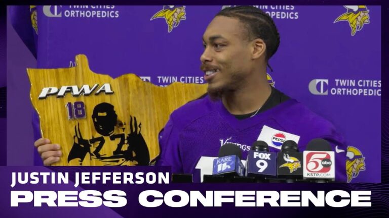 Justin Jefferson Accepts Korey Stringer Media Good Guy Award, Talks Goals For Sunday’s Game