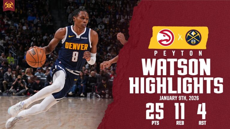 Peyton Watson Double-Double Highlights vs. ATL