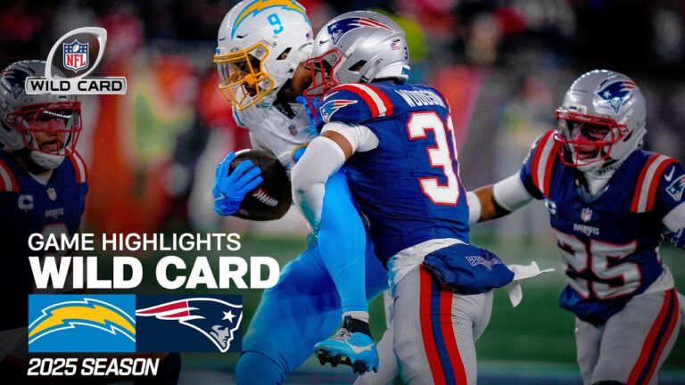 Los Angeles Chargers vs New England Patriots Game Highlights 2025 NFL Season Wild Card Round