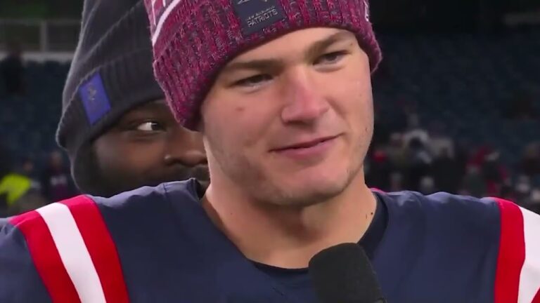 Drake Maye, Hunter Henry & the Offensive Line Postgame Interview on NBC Patriots