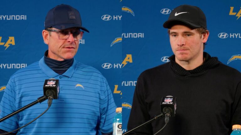 Jim Harbaugh & Justin Herbert Postgame Press Conference Playoffs Vs Patriots LA Chargers