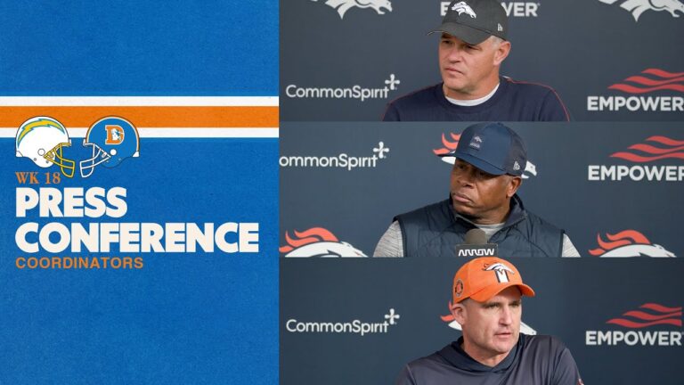 OC Joe Lombardi, DC Vance Joseph & Asst. HC STC Darren Rizzi meet media ahead of Week 18 vs Chargers