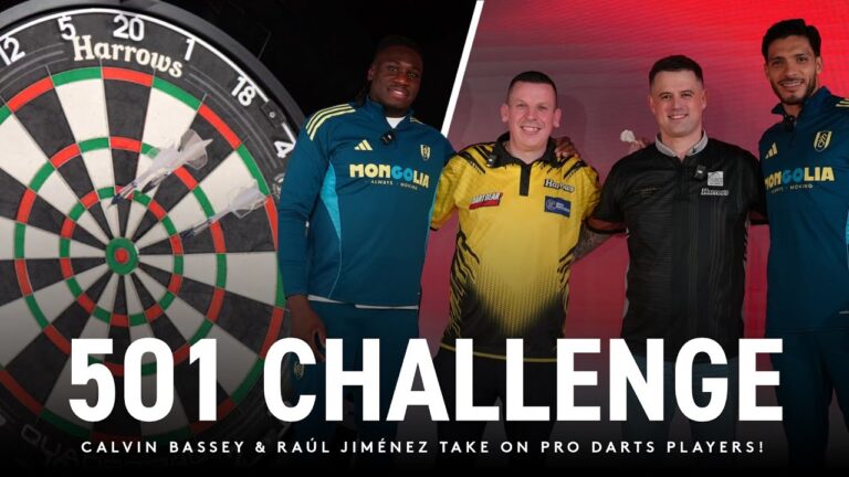 501 DARTS CHALLENGE Calvin Bassey & Raúl Jiménez take on the pros!