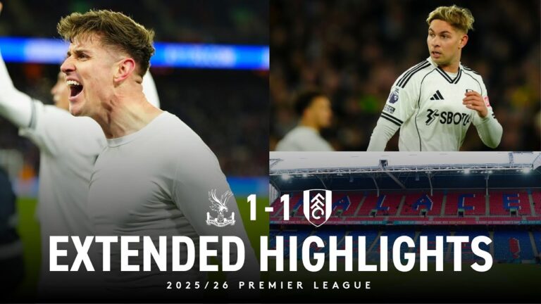 EXTENDED HIGHLIGHTS Palace 1-1 Fulham Tom Cairney with a superb equaliser