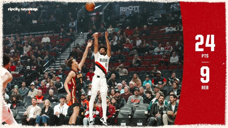 Shaedon Sharpe TAKES OVER With 24 Points and 9 Rebounds In Win vs Atlanta Hawks January 15, 2026