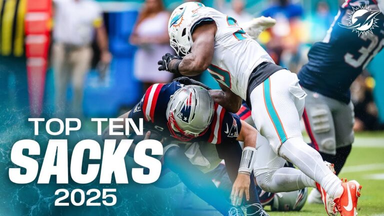 Dolphins Top 10 Sacks 2025 NFL Season