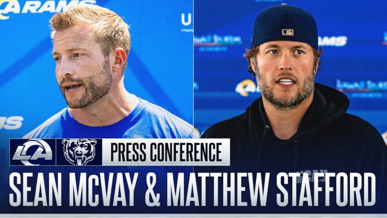 LIVE: Sean McVay & Matthew Stafford Postgame Press Conference After Divisional Win vs. Bears