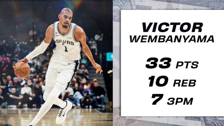 Victor Wembanyama Drops 33 Points and Seven Threes in Win vs. Jazz!
