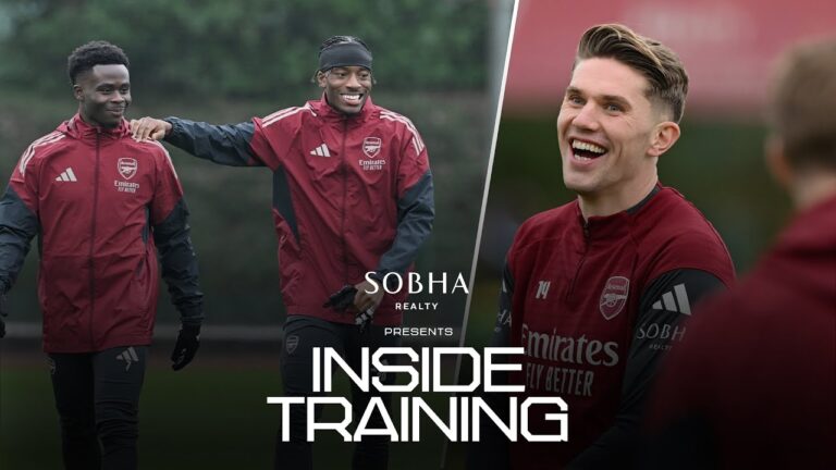 COMPETITIVE finishing challenge Our Gunners prepare for Inter Milan INSIDE TRAINING UCL