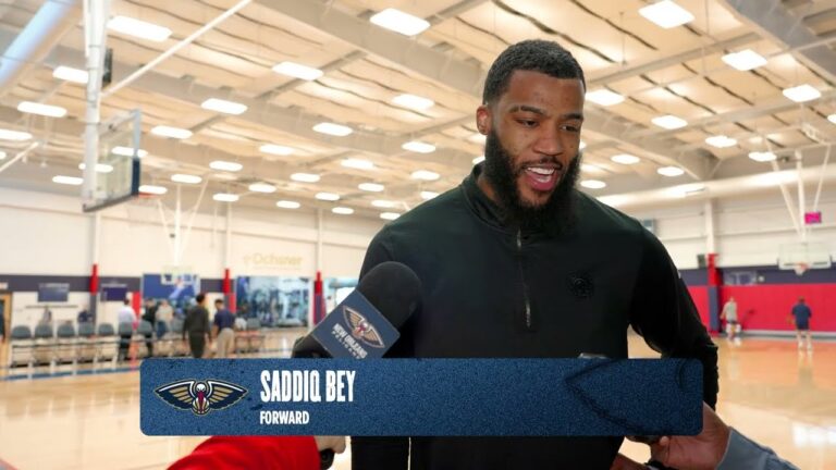 Saddiq Bey on facing former teammates Pelicans-Pistons Shootaround 1 21 26