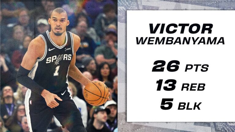 Victor Wembanyama’s Monster Double-Double Lifts Spurs Over Jazz