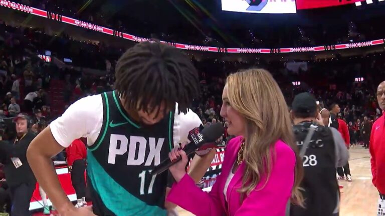 Shaedon Sharpe Postgame Interview Brightside Windows Baseline Report vs Heat January 22, 2026