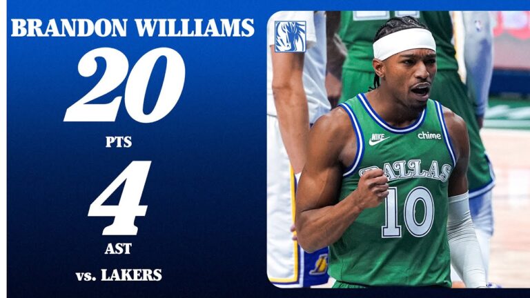Brandon Williams (20 Points) vs. Los Angeles Lakers January 24, 2026