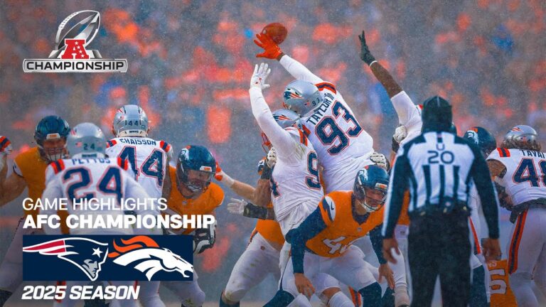 New England Patriots vs Denver Broncos Game Highlights 2025 NFL Season AFC Championship