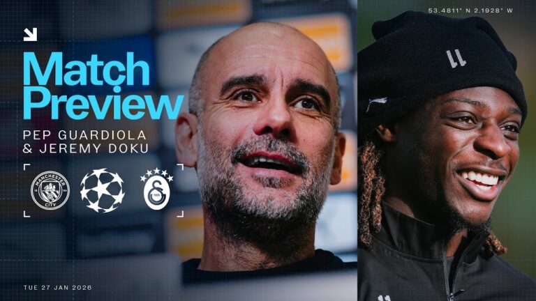 LIVE! MANAGER AND PLAYER PREVIEW Pep Guardiola &amp Jeremy Doku Man City v Galatasaray
