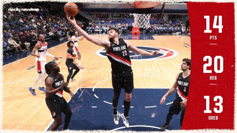 Donovan Clingan Sets an NBA Season Record of 13 Offensive Rebounds vs Wizards January 27th, 2026