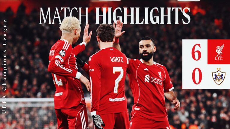 Highlights: Liverpool 6-0 Qarabag Reds Cruise Into UEFA Champions League Knockouts
