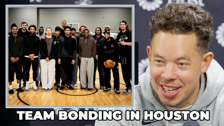 Mitch Johnson on the Team Bonding Day at De’Aaron Fox’s House in Houston