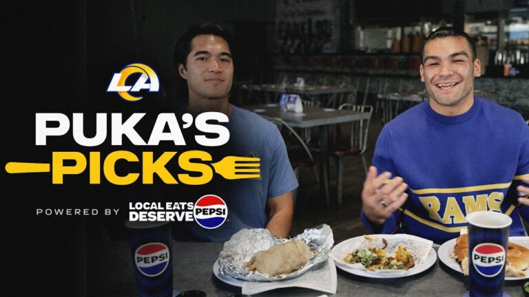 Puka Nacua Enjoys Savory Al Pastor Tortas, Burritos & Quesadillas At East Los Tacos Pukas Picks